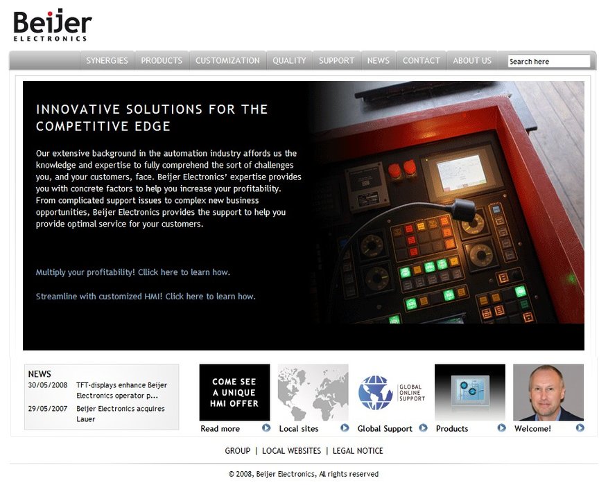 Beijer Electronics lancia il suo nuovo sito HMI per costruttori di macchine